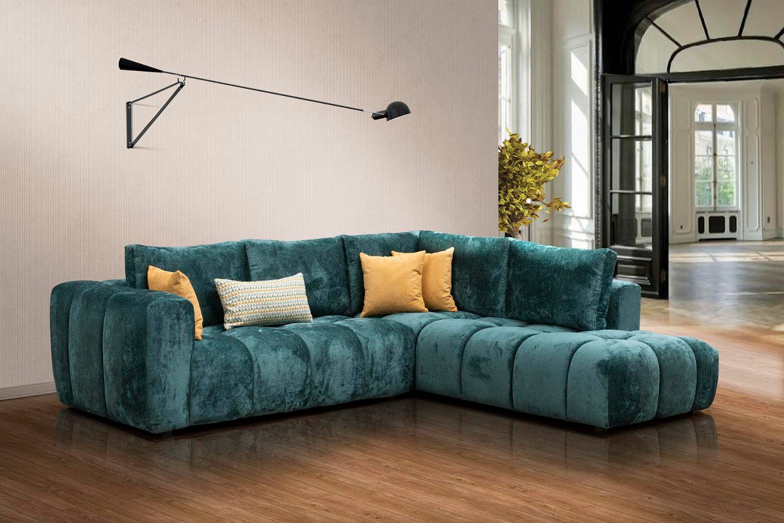 Velvet Corner Sofa